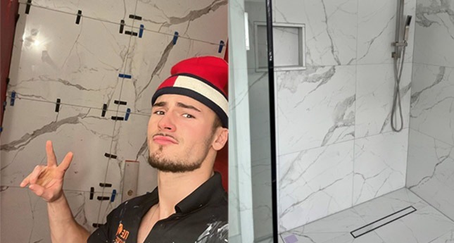 bathroom tile process