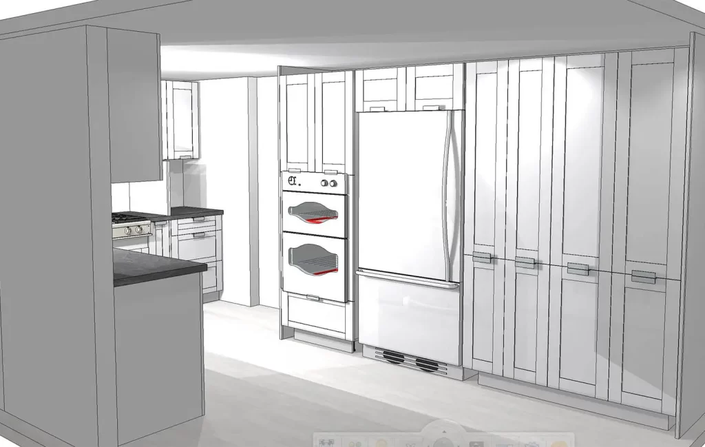 3d design kitchen cabinets U shaped set