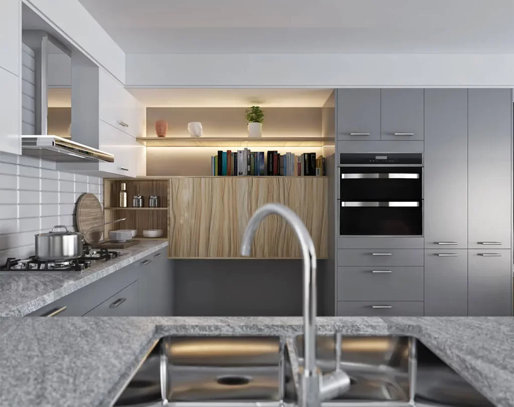 Kitchen cabinet Grand Style Matte Grey Matte White 3