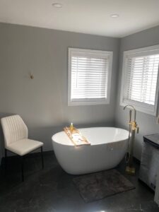 freestanding bathtub gold fixtures and marble floor photo 2024 05 25 19 30 30 Thornhill