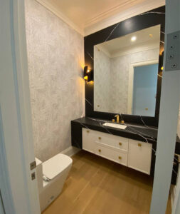 modern powder room remodel