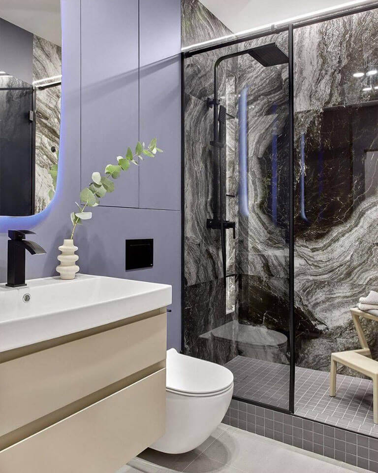 condo black bathroom toronto