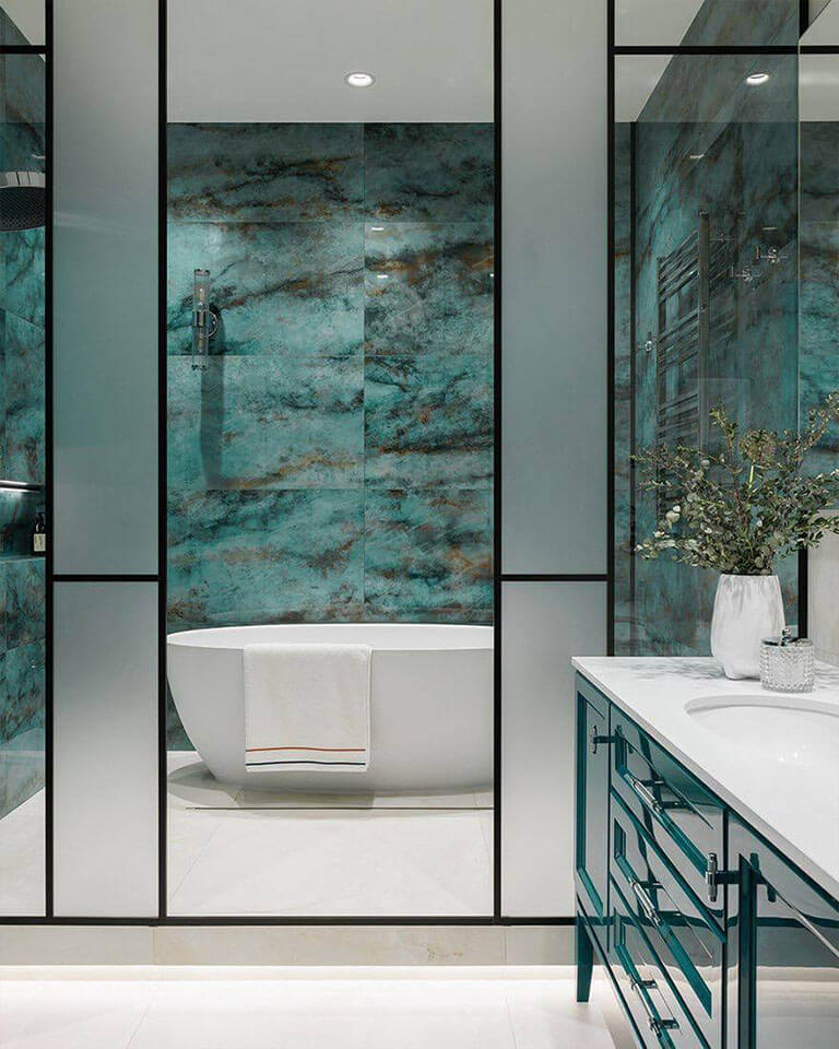 condo blue bathroom toronto