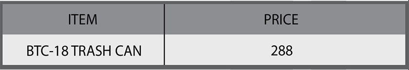 E BTC 18 Trash Can table