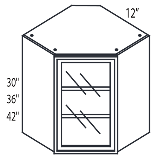 Glass Door Wall Diagonal Cabinet