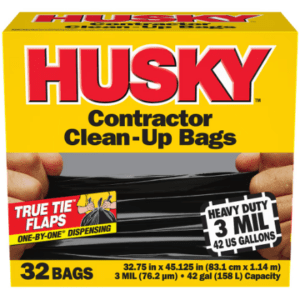 Husky Contractor Clean Up Bags, 158 L Capacity (32 Count) $25