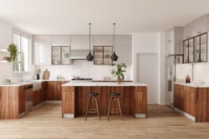 Glossy Light Grey+Sahara Oak