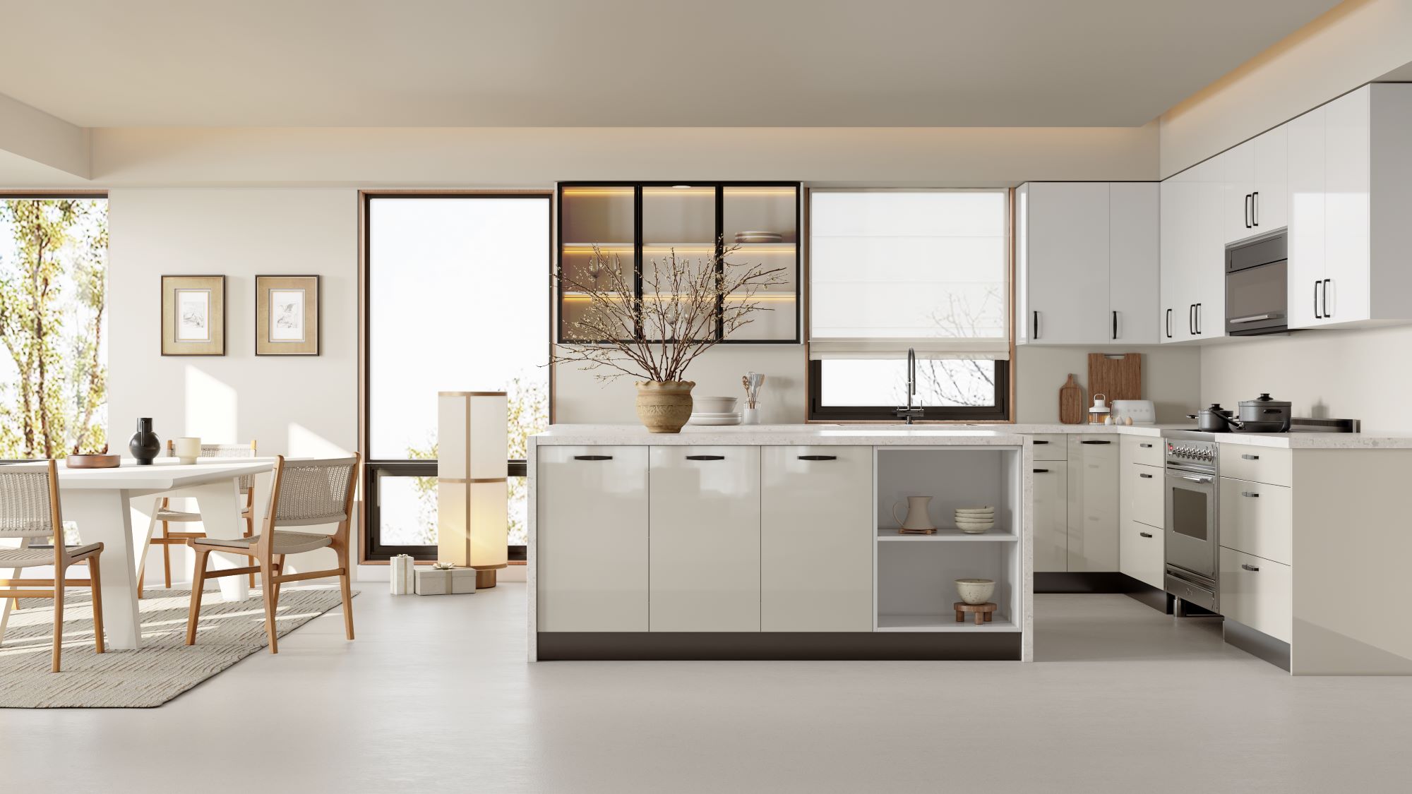 Glossy White + Glossy Ivory