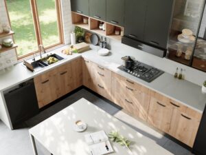 Matte Jet Black+Rustic Oak