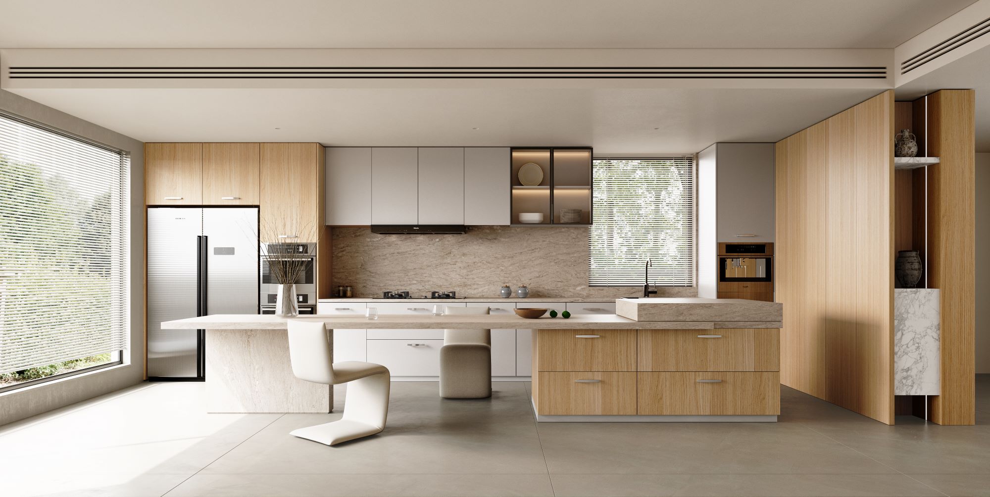 Matte Light Grey+Vicenza Oak