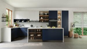 Matte White + Matte Navy Blue