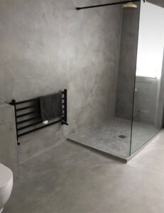microcement wet room floor