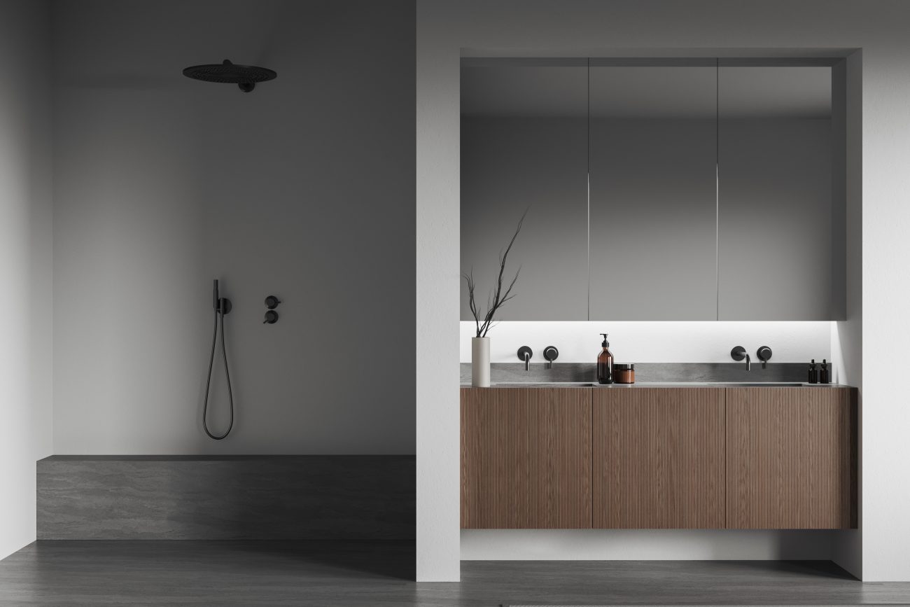 italian shower behind wall 1300x867 Our soundproofing system eliminates plumbing noise and sound transfer from other rooms—creating a quiet, private space where you can fully relax and recharg