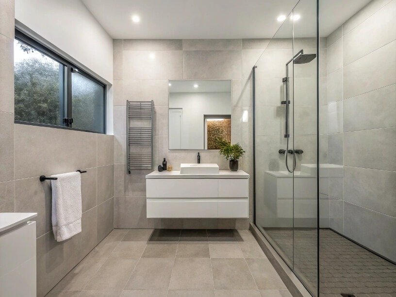 waterproofing queit modern bathroom