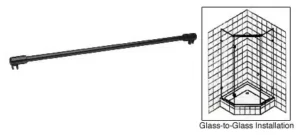 Glass to Glass Support Bar 51″ with Bracket