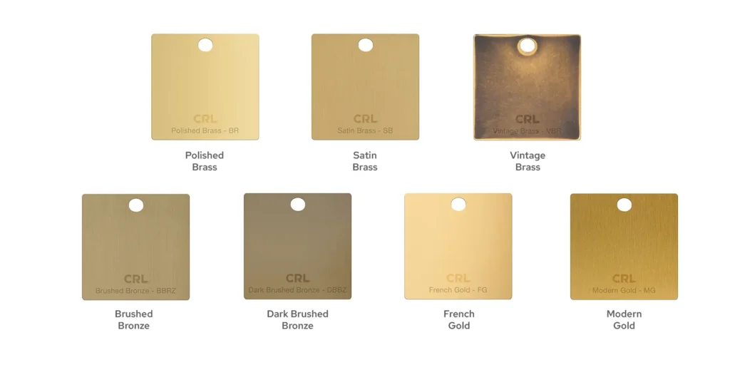 metal finishes warm yellow