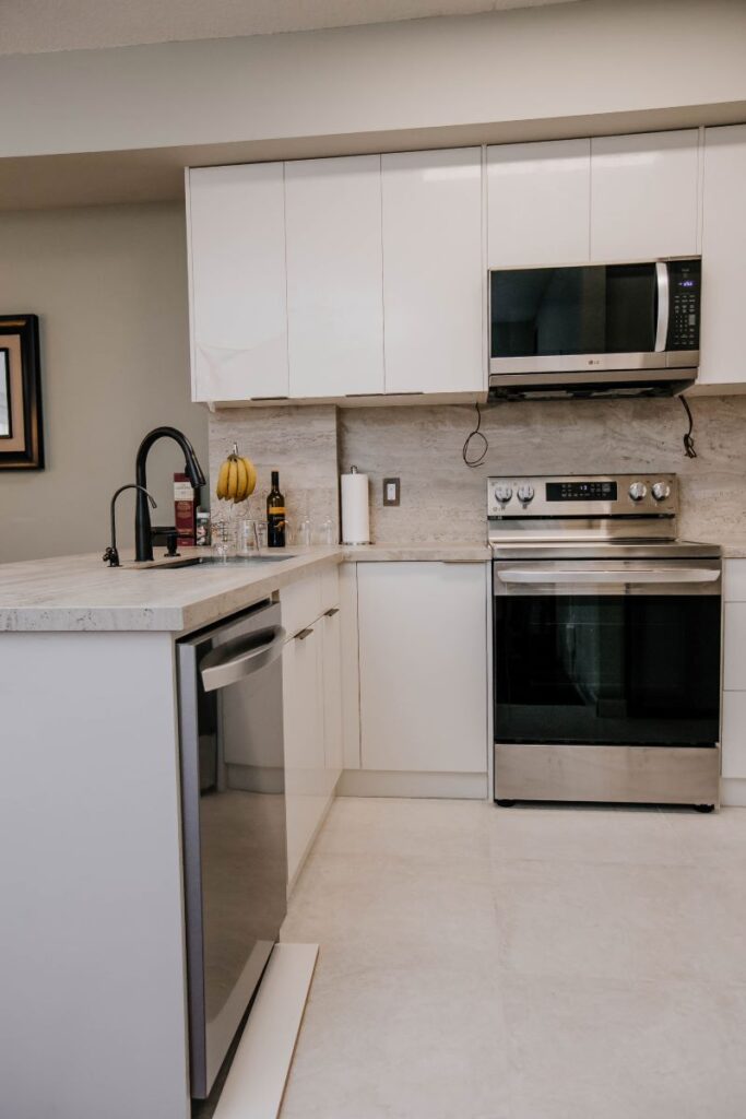 downtown Toronto condo kitchen renovation with peninsula layout