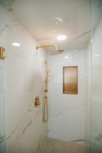 walk in shower bolton rain head niche through frameless glass 12